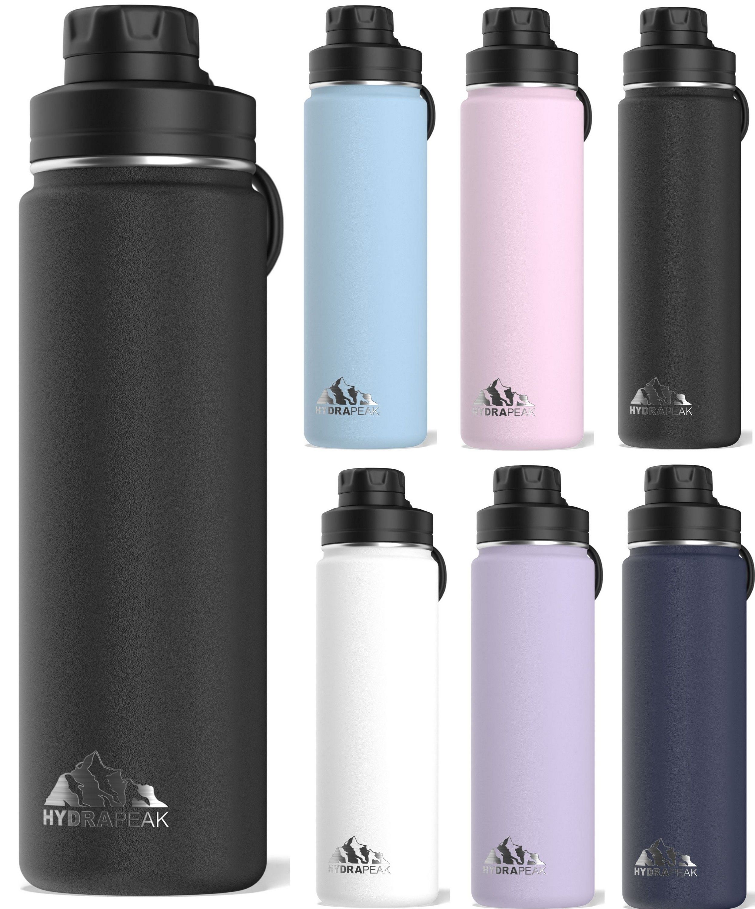 Hydrapeak 24 oz Wide Mouth Water Bottle (Lifetime Warranty)